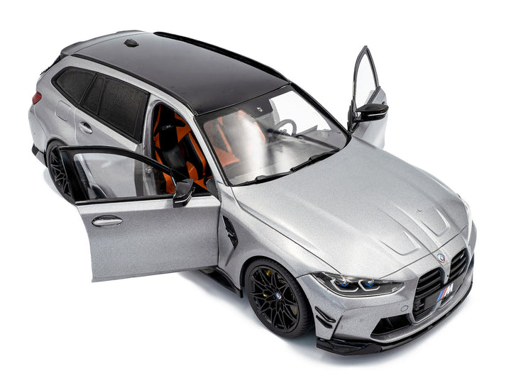 2024 BMW M3 Competition M xDrive Touring Frozen Pure Gray Metallic with Black Top 1/18 Diecast Model Car by Solido image 2