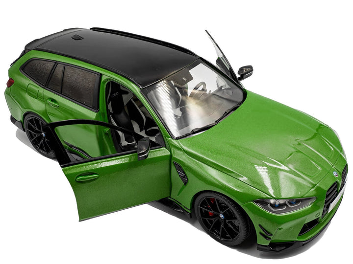2024 BMW M3 Competition M xDrive Touring Green Metallic with Black Top 1/18 Diecast Model Car by Solido image 2