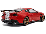 2024 Ford Shelby Mustang Super Snake Race Red with White Stripes 1/18 Diecast Model Car by Solido image 4