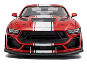 2024 Ford Shelby Mustang Super Snake Race Red with White Stripes 1/18 Diecast Model Car by Solido image 5