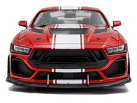 2024 Ford Shelby Mustang Super Snake Race Red with White Stripes 1/18 Diecast Model Car by Solido image 5