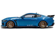 2024 Ford Shelby Mustang Super Snake Grabber Blue Metallic with Black Stripes 1/18 Diecast Model Car by Solido image 3
