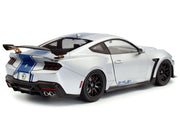 2024 Ford Shelby Mustang Super Snake Gray Metallic with Blue Stripes 1/18 Diecast Model Car by Solido image 4