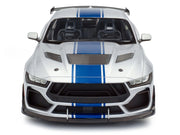 2024 Ford Shelby Mustang Super Snake Gray Metallic with Blue Stripes 1/18 Diecast Model Car by Solido image 5
