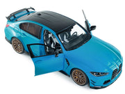 2024 BMW M3 Competition Daytona Beach Blue with Carbon Top 1/18 Diecast Model Car by Solido image 2