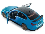 2024 BMW M3 Competition Daytona Beach Blue with Carbon Top 1/18 Diecast Model Car by Solido image 4