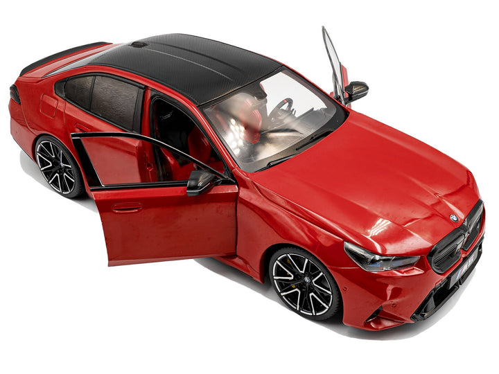2025 BMW M5 Fire Red with Black Top 1/18 Diecast Model Car by Solido image 2