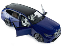 2025 BMW M5 Touring Marina Bay Blue Metallic with Black Top 1/18 Diecast Model Car by Solido image 2