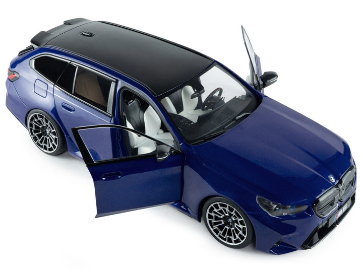 2025 BMW M5 Touring Marina Bay Blue Metallic with Black Top 1/18 Diecast Model Car by Solido image 2