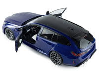 2025 BMW M5 Touring Marina Bay Blue Metallic with Black Top 1/18 Diecast Model Car by Solido image 4
