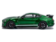 2020 Ford Mustang Shelby GT500 Fast Track Eruption Green Metallic with White Stripes 1/43 Diecast Model Car by Solido image 2