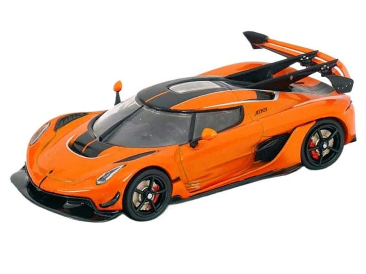 Koenigsegg Jesko Attack Tang Orange Metallic with Black Stripes 1/43 Diecast Model Car by Solido image 2