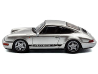 1994 Porsche 911 (964) RS Silver Metallic with Black Stripes 1/43 Diecast Model Car by Solido image 2