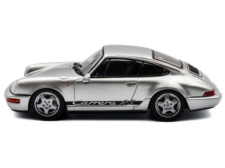 1994 Porsche 911 (964) RS Silver Metallic with Black Stripes 1/43 Diecast Model Car by Solido image 2