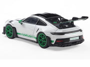 2023 Porsche 911 (992) GT3 RS "Tribute to Carrera RS Package" White with Green Stripes and Black Hood and Top 1/43 Diecast Model Car by Solido image 3