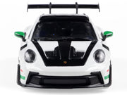 2023 Porsche 911 (992) GT3 RS "Tribute to Carrera RS Package" White with Green Stripes and Black Hood and Top 1/43 Diecast Model Car by Solido image 4