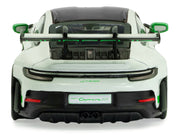 2023 Porsche 911 (992) GT3 RS "Tribute to Carrera RS Package" White with Green Stripes and Black Hood and Top 1/43 Diecast Model Car by Solido image 5