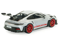 2023 Porsche 911 (992) GT3 RS Ice Gray Metallic with Pyro Red Stripes 1/43 Diecast Model Car by Solido image 3