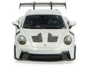 2023 Porsche 911 (992) GT3 RS Ice Gray Metallic with Pyro Red Stripes 1/43 Diecast Model Car by Solido image 4