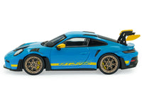2023 Porsche 911 (992) GT3 RS "Tribute to 24 Hours of Daytona 2003" Riviera Blue with Yellow Stripes 1/43 Diecast Model Car by Solido image 2