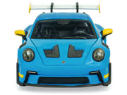 2023 Porsche 911 (992) GT3 RS "Tribute to 24 Hours of Daytona 2003" Riviera Blue with Yellow Stripes 1/43 Diecast Model Car by Solido image 4