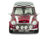 1997 Mini Cooper Sport Purple Metallic with White Stripes and Checkered Top 1/43 Diecast Model Car by Solido image 4