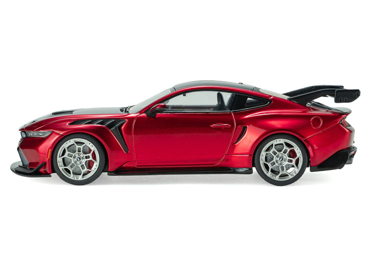 2025 Ford Mustang GTD Chroma Flame Red Metallic with Black Stripes 1/43 Diecast Model Car by Solido image 2