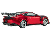 2025 Ford Mustang GTD Chroma Flame Red Metallic with Black Stripes 1/43 Diecast Model Car by Solido image 3