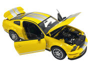 2007 Ford Shelby GT500 Yellow with Silver Stripes "Shelby Collectibles" Series 1/18 Diecast Model Car by ACME image 2
