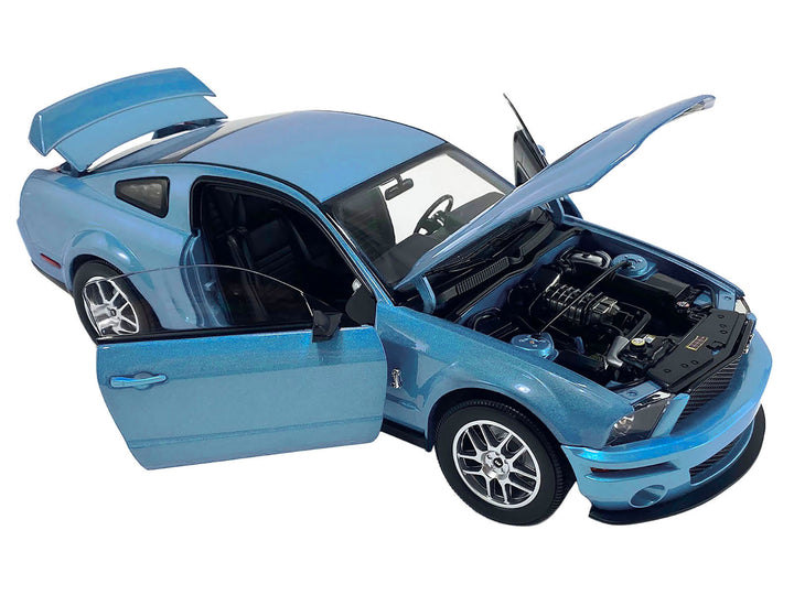 2007 Ford Shelby GT500 Windveil Blue Metallic "Shelby Collectibles" Series 1/18 Diecast Model Car by ACME image 2