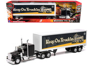 Kenworth W900 Truck Black with Dry Van Trailer "Tribute To Truckers Keep on Truckin'" "Long Haul Truckers" Series 1/32 Diecast Model by New Ray image 3