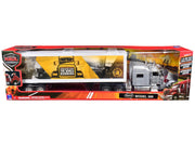 Peterbilt 389 Truck Silver Metallic with Dry Van Trailer "Trucker Keep The World Running" "Long Haul Truckers" Series 1/32 Diecast Model by New Ray image 3
