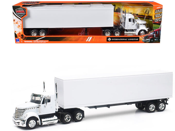 International LoneStar Truck with Dry Goods Trailer White "Long Haul Truckers" Series 1/43 Diecast Model by New Ray image 2
