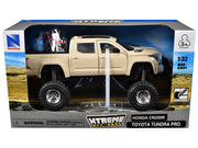 Toyota Tundra Pro Pickup Truck Tan and Honda CR250R Motorcycle Red and White "Xtreme Off-Road" Series 1/32 Diecast Models by New Ray image 3