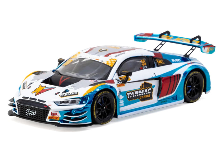 Audi R8 LMS GT3 evo II #30 James Yu "Uno Racing Team" "Macau GT Cup - FIA GT World Cup" (2024) with A4 Poster "Hobby43" Series 1/43 Diecast Model Car by Tarmac Works image 2