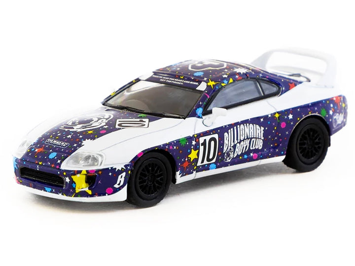 Toyota Supra RHD (Right Hand Drive) #10 "Billionaire Boys Club" Purple and White with Graphics "Hobby64" Series 1/64 Diecast Model Car by Tarmac Works image 2