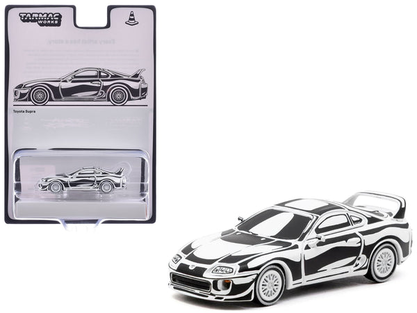 Tarmac Works Toyota Supra Joshua Vides black white 1:64 T64-011-JV, product image 1