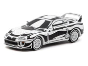 Toyota Supra "Designed by Joshua Vides" Black and White "Hobby64" Series 1/64 Diecast Model Car by Tarmac Works image 2