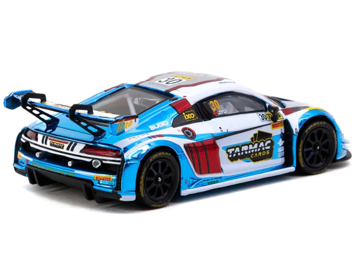 Audi R8 LMS GT3 evo II #30 James Yu "Uno Racing Team" "Macau GT Cup - FIA GT World Cup" (2024) with Plastic Transporter Packaging and Collectible Tarmac Cards "Hobby64" Series 1/64 Diecast Model Car by Tarmac Works image 2