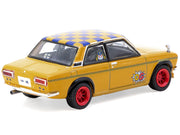 Datsun 510 "OG Beer" Yellow with Checkered Top "Hobby64" Series 1/64 Diecast Model Car by Tarmac Works image 3