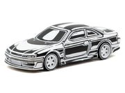 VERTEX Silvia (S14) "Designed by Joshua Vides" Black and White "Global64" Series 1/64 Diecast Model Car by Tarmac Works image 2