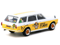 Tarmac Works Datsun Bluebird 510 Wagon Ohige no Pon white orange Global64 1:64 T64G-026-ONP, view 3