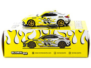 Toyota GR86 RHD (Right Hand Drive) "MoonEyes" White with Yellow Flames and Graphics "Global64" Series 1/64 Diecast Model by Tarmac Works image 3