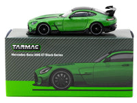 Mercedes-Benz AMG GT Black Series Green Metallic with Black Top and Hood Stripes "Global64" Series 1/64 Diecast Model by Tarmac Works image 4