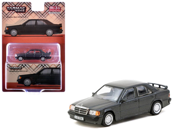 Mercedes-Benz 190 E 2.3-16 Blue-Black Metallic "Global64" Series 1/64 Diecast Model Car by Tarmac Works