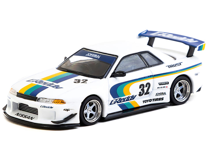 Nissan Skyline GT-R (R32) Widebody RHD (Right Hand Drive) #32 "Greddy - Jonsibal Designworks" White with Stripes "Global64" Series 1/64 Diecast Model by Tarmac Works image 2