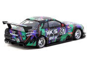 Nissan Skyline (R32) Widebody RHD (Right Hand Drive) #87 "HKS - Designed by Jon Sibal" Black with Graphics with Tarmac Cards "Global64" Series 1/64 Diecast Model Car by Tarmac Works image 2