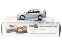 Mitsubishi Lancer Evolution IV Silver Metallic with Tarmac Cards "Global64" Series 1/64 Diecast Model by Tarmac Works image 3