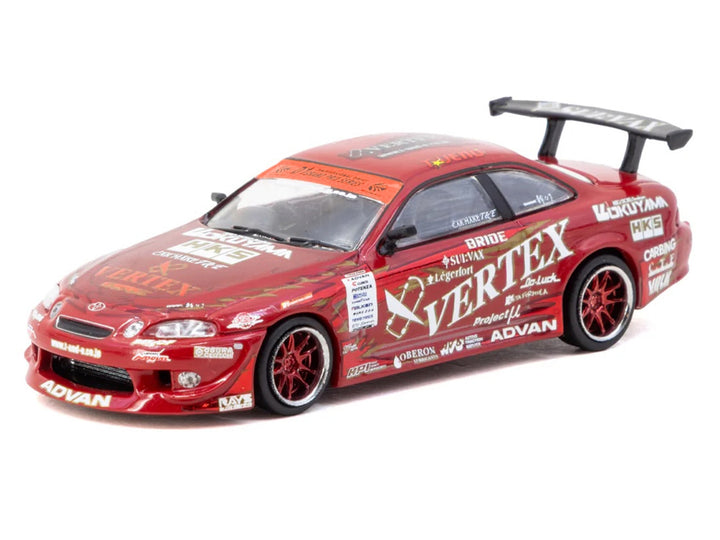 Toyota VERTEX Ridge TE3005 Soarer RHD (Right Hand Drive) Red Metallic with Graphics and Tarmac Cards "Global64" Series 1/64 Diecast Model Car by Tarmac Works image 2