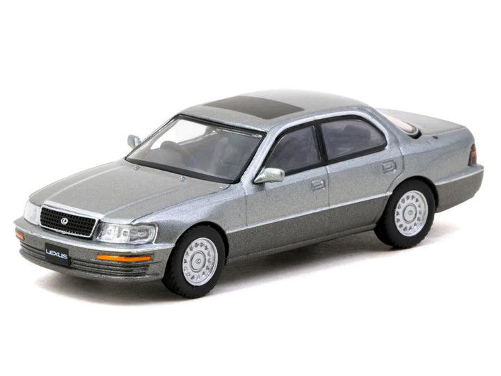 Lexus LS400 RHD (Right Hand Drive) Flint Gray Metallic "Global64" Series 1/64 Diecast Model Car by Tarmac Works image 2